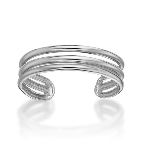 White Gold TrIon Platinge Band Toe Ring - 10K, 5.7MM, .6g