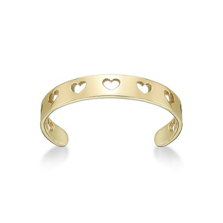10K Yellow Gold Heart Cutout Adjustable Toe Ring