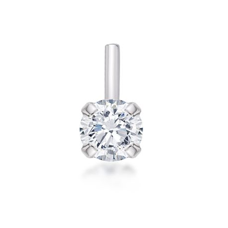 14K White Gold Nose Ring L-Shaped 3 MM Cubic Zirconia Nose Ring, 22 Gauge