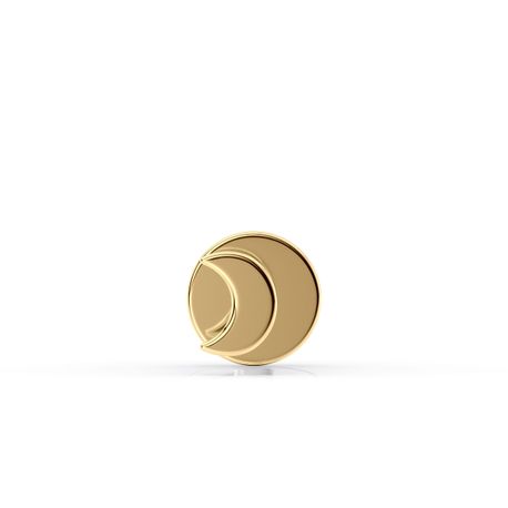 14K Yellow Gold Moon Internally Threaded Micro Labret, 16 Gauge
