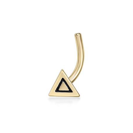 14K Yellow Gold 3.1 MM Triangle Curved Nose Ring, 20 Gauge