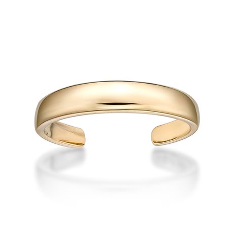 10K Yellow Gold 3 MM Adjustable Open Toe Ring