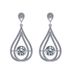 Central Diamond Center Chandelier Dancing Gemstone Dangle Earrings 925 Silver & Pure Brilliance Zirconia - Platinum Plated