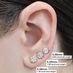 14K Gold Post & Sterling Silver 4 Prong Stud Earrings Pure Brilliance Zirconia (89-10104-r)