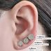 Lab Created CVD Diamonds Cluster Stud Earrings set Silver /w 14K Solid Gold Post (227-10020)