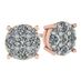 Lab Created CVD Diamonds Cluster Stud Earrings set Silver /w 14K Solid Gold Post (227-10020)
