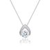Central Diamond Center Ultimate Omega Dancing Gemstone Necklace Sterling Silver w/ Pure Brilliance Zirconia – Platinum Plated