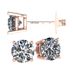 14K Gold Post & Sterling Silver 4 Prong Stud Earrings Pure Brilliance Zirconia (89-10107-r)