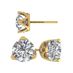Lucita Stud Earrings with 14K Gold Posts & Sterling Silver Basket, 3 & 4 Prongs (89-10297)