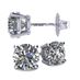 14K Gold Post & Sterling Silver 4 Prong Stud Earrings Pure Brilliance Zirconia (89-10107-w)