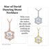 Star of David Dancing Gemstone Necklace in 925 Sterling Silver w/ Pure Brilliance Zirconia CZ – Yellow