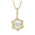 Star of David Dancing Gemstone Necklace in 925 Sterling Silver w/ Pure Brilliance Zirconia CZ – Yellow