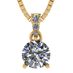 Stunning Sparkle 3 Prong Solitaire Simulated-Diamond Necklace Sterling Silver CZ (83-10025)