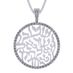 Central Diamond Center Shema Full Prayer Necklace 28mm Solid 925 Sterling Silver with Pure Brilliance Zirconia - Platinum Plated