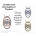 Central Diamond Center Double Oval Dancing Gemstone Necklace, 925 Sterling Silver & Pure Brilliance Zirconia - Rose Gold Plated