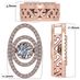 Central Diamond Center Double Oval Dancing Gemstone Necklace, 925 Sterling Silver & Pure Brilliance Zirconia - Rose Gold Plated