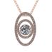 Central Diamond Center Double Oval Dancing Gemstone Necklace, 925 Sterling Silver & Pure Brilliance Zirconia - Rose Gold Plated
