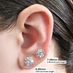 Lucita Stud Earrings with 14K Gold Posts & Sterling Silver Basket, 3 & 4 Prongs (89-10312)