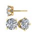 Lucita Stud Earrings with 14K Gold Posts & Sterling Silver Basket, 3 & 4 Prongs (89-10312)