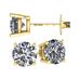 14K Gold Post & Sterling Silver 4 Prong Stud Earrings Pure Brilliance Zirconia (89-10209)