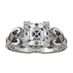 Asscher Cut Engagement Ring, Pure Brilliance Cubic Zirconia, Vintage Look - Platinum Plated - Size 11.5