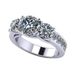 Central Diamond Center Lucita Style Sterling silver CZ 3 Stone Ring 3.50ctw (Reg) - Platinum Plated - Size 8.5
