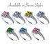 NANA Jewels Asscher Sterling Silver Engagement Rings for Women - Choose Colors (48-10000-w-5)