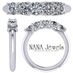Lucita Anniversary Ring Simulated Diamond Zirconia Wedding Band 5 Stone 3.5mm - Sterling Silver Size 4.5
