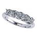 Lucita Anniversary Ring Simulated Diamond Zirconia Wedding Band 5 Stone 3.5mm - Sterling Silver Size 4.5