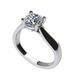 NANA Jewels Silver 6.5mm (1ct) Round Cut Zirconia Lucita Solitaire Engagement Ring-Platinum Plated-Size 8.5