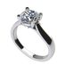 NANA Jewels Silver 7.50mm (1.50ct) Round Cut Zirconia Lucita Solitaire Engagement Ring-Platinum Plated-Size 7.5