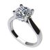 NANA Jewels Silver 8.0mm (2ct) Round Cut Zirconia Lucita Solitaire Engagement Ring-Platinum Plated-Size 12