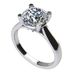 NANA Jewels Silver 9.0mm (3.00ct) Round Cut Zirconia Lucita Solitaire Engagement Ring-Platinum Plated-Size 10.5