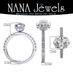 NANA Jewels Sterling Silver 9x7mm (2.00ct) Oval Cut Zirconia Solitaire w/sides Engagement Ring-Rhodium Plated-Size 11.5