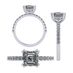 NANA Jewels Silver 8mm (3ct) Asscher Cut Pure Brilliance Zirconia Solitaire w/sides Engagement Ring-Rhodium Plated-Size 4