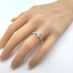Simulated Diamond Zirconia Engagement Ring Round Cut Solitaire w/Sides S. Silver (47-11186)