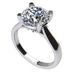 NANA Jewels Silver 10.00mm (4.00ct) Round Cut Zirconia Lucita Solitaire Engagement Ring-Platinum Plated-Size 11