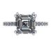 3ct Asscher Cut Pure Brilliance Zirconia Solitaire w/sides Engagement Ring S.Silver 8mm -Platinum Plated-Size-10.5