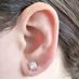 NANA Jewels Moissanite Stud Earrings Sterling Silver 6.5mm-2.00ct total weight-Friction-Platinum Plated