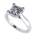 NANA Jewels Silver 7.00mm (2.00ct) Princess Cut Zirconia Lucita Solitaire Engagement Ring-Platinum Plated-Size 6.5