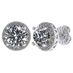 NANA Jewels Round Halo CZ Stud Earrings 925 Sterling Silver & Hypoallergenic â€“ 6.5mm Platinum