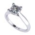 NANA Jewels-Silver 6.00mm (1.50ct) Princess Cut Zirconia Lucita Solitaire Ring-Platinum Plated-Size 9