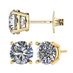 NANA Jewels Round Simulated Diamond Stud Earrings Hypoallergenic Metal & Sterling Silver CZ - 8.50mm (5.00cttw) Yellow
