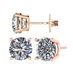 NANA Jewels Round Simulated Diamond Stud Earrings Hypoallergenic Metal & Sterling Silver CZ - 8.50mm (5.00cttw) Rose