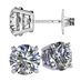 NANA Jewels Round Simulated Diamond Stud Earrings Hypoallergenic Metal & Sterling Silver CZ - 9.00mm (6.00cttw) Platinum