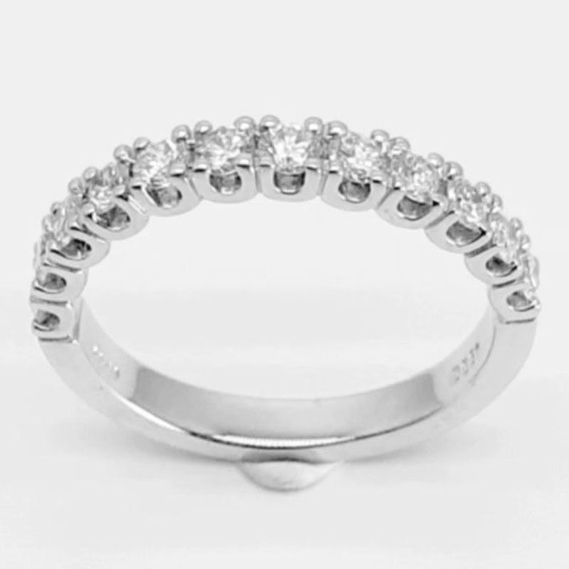 0.61 Carat 950 Platinum USHAPE Wedding Band with 12 F / VS Diamonds