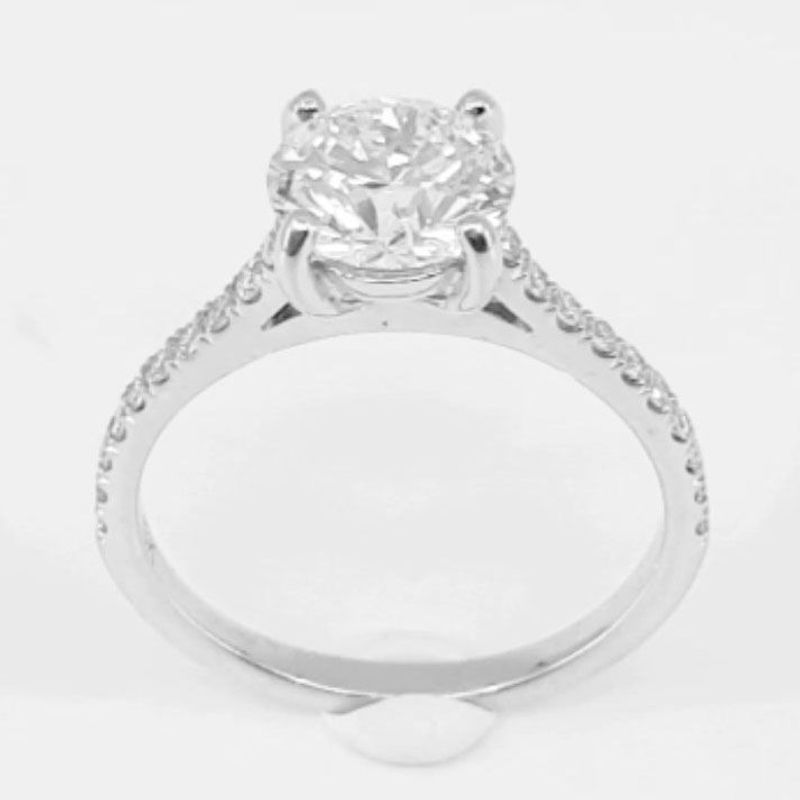 Carat 18K White Gold Solitaire with E / VS2 Diamonds Unique jewelry