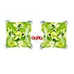 925 Sterling Silver Studs Earrings Green Square Zircon Every Day Jewelry Present 