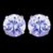 925 Sterling Silver Studs Earrings  PurpleCircle Zircon Every Day Jewelry Gift