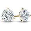 1/20 Carat Natural Round Brilliant Solitaire Diamond Martini Stud Earrings in 14k Yellow Gold